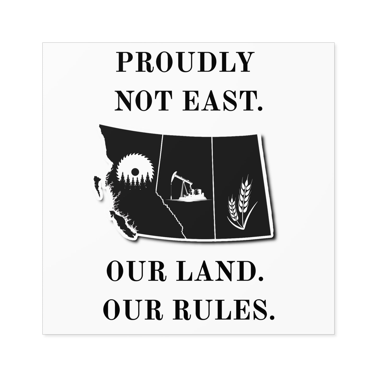 "Proudly Not East" Sticker