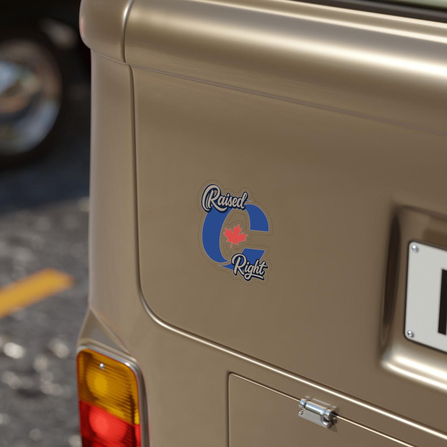 "Raised Right" Transparent Outdoor Sticker