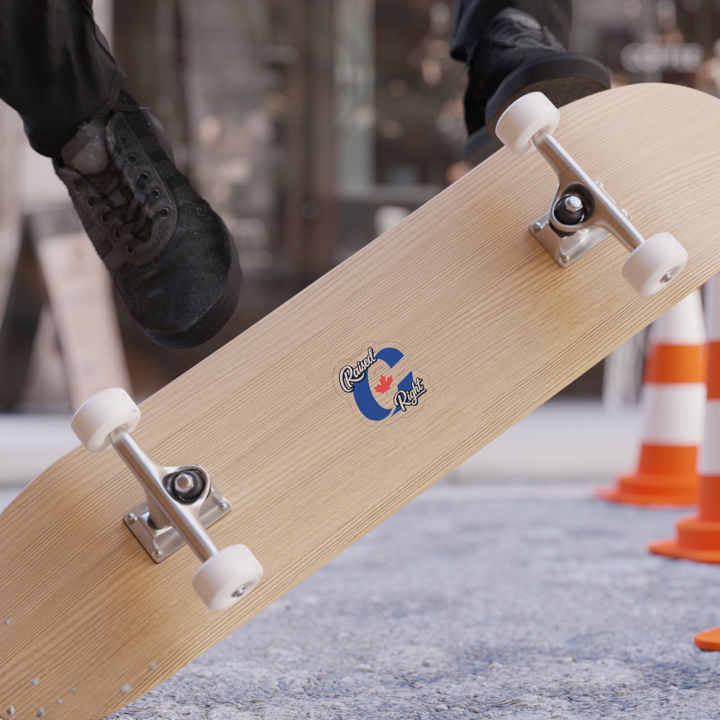 "Raised Right" Transparent Outdoor Sticker