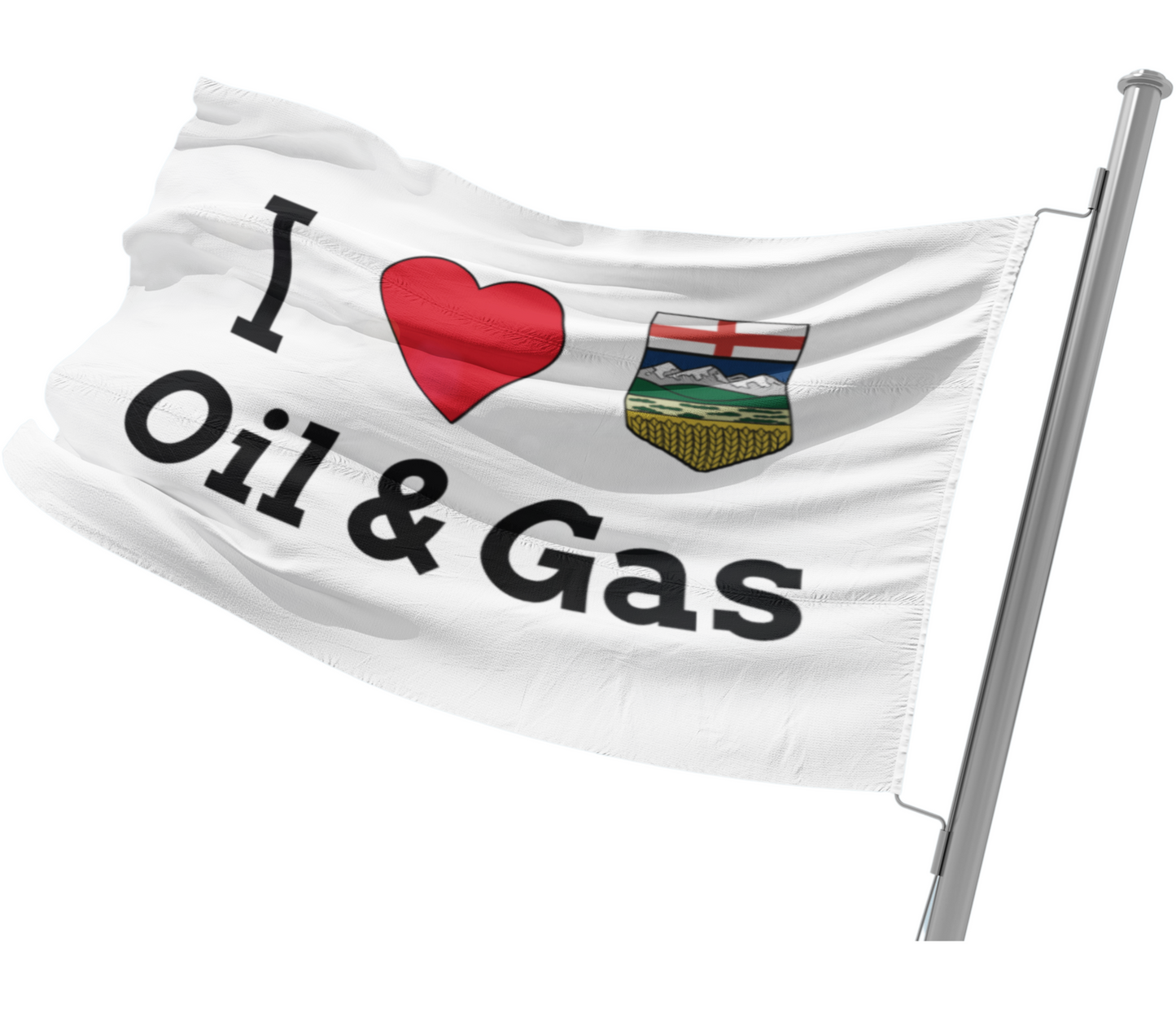 "Support AB Oil & Gas" White, Flag