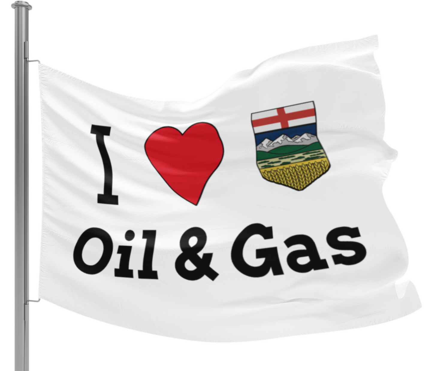 "Support AB Oil & Gas" White, Flag