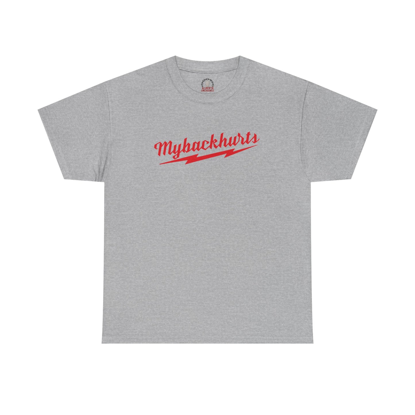 "Mybackhurts" T-Shirt, Red Logo