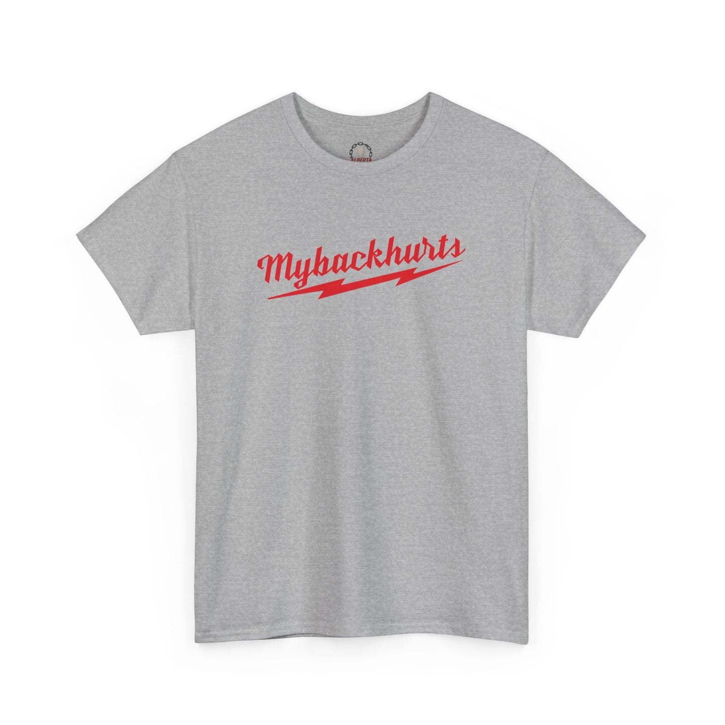 "Mybackhurts" T-Shirt, Red Logo