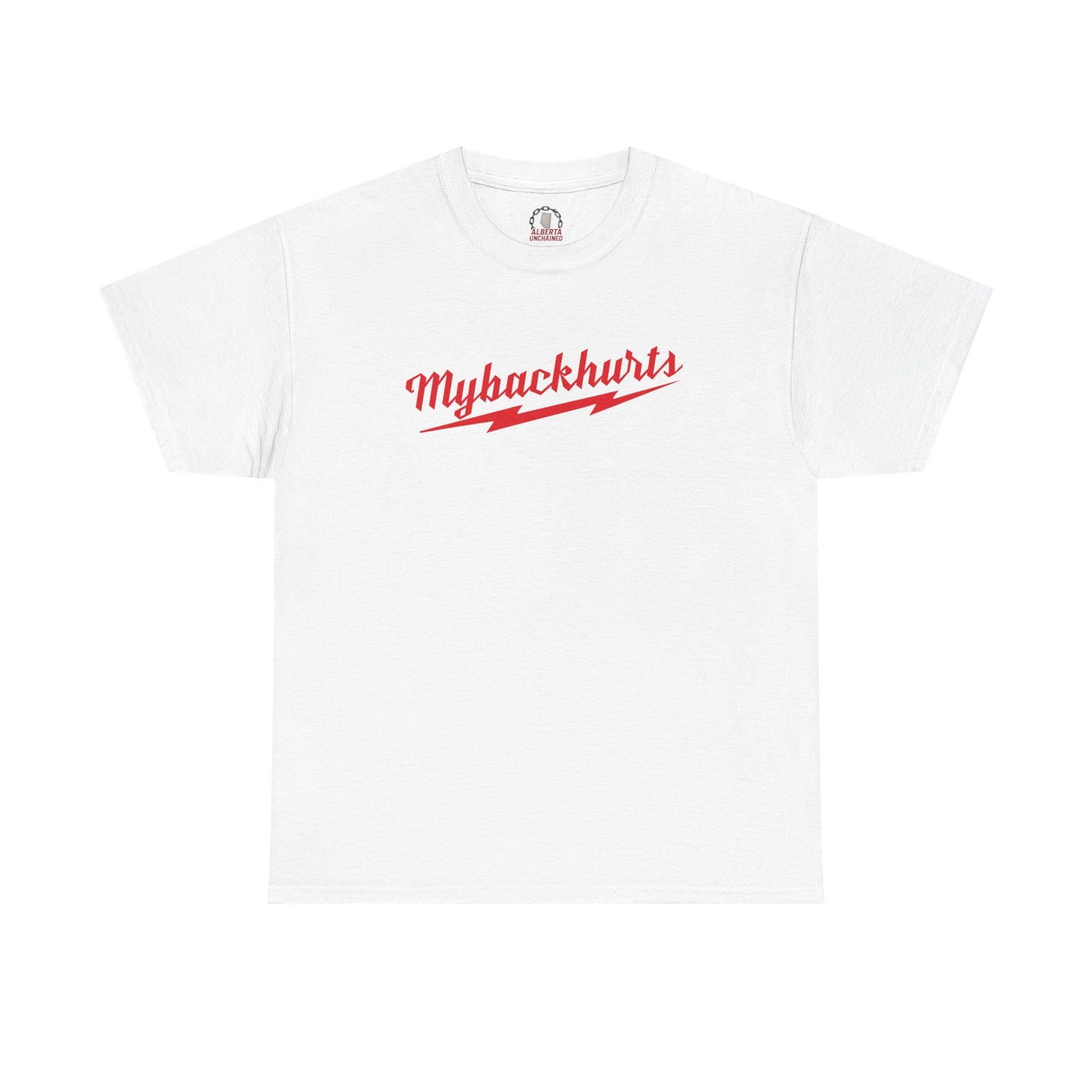 "Mybackhurts" T-Shirt, Red Logo