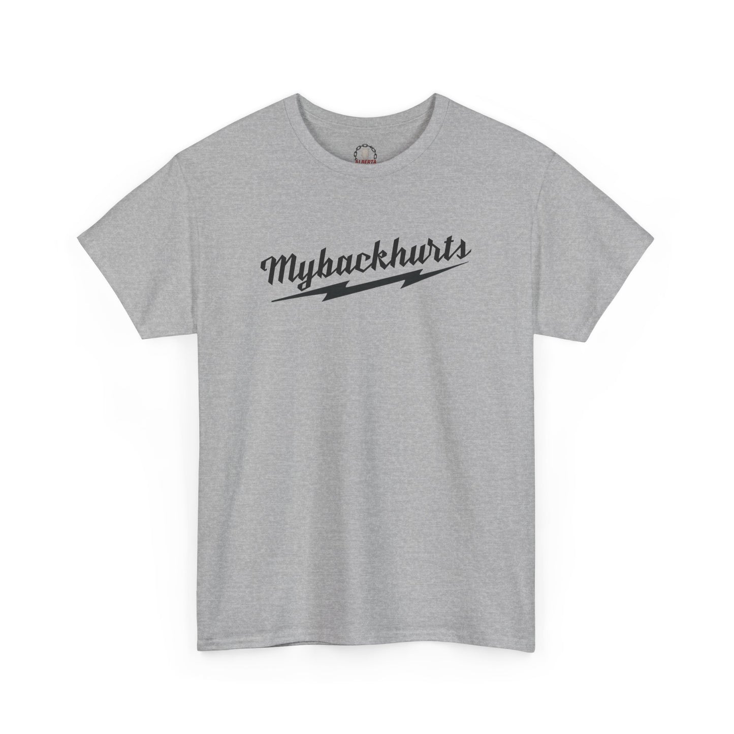 "Mybackhurts" T-Shirt, Black Logo