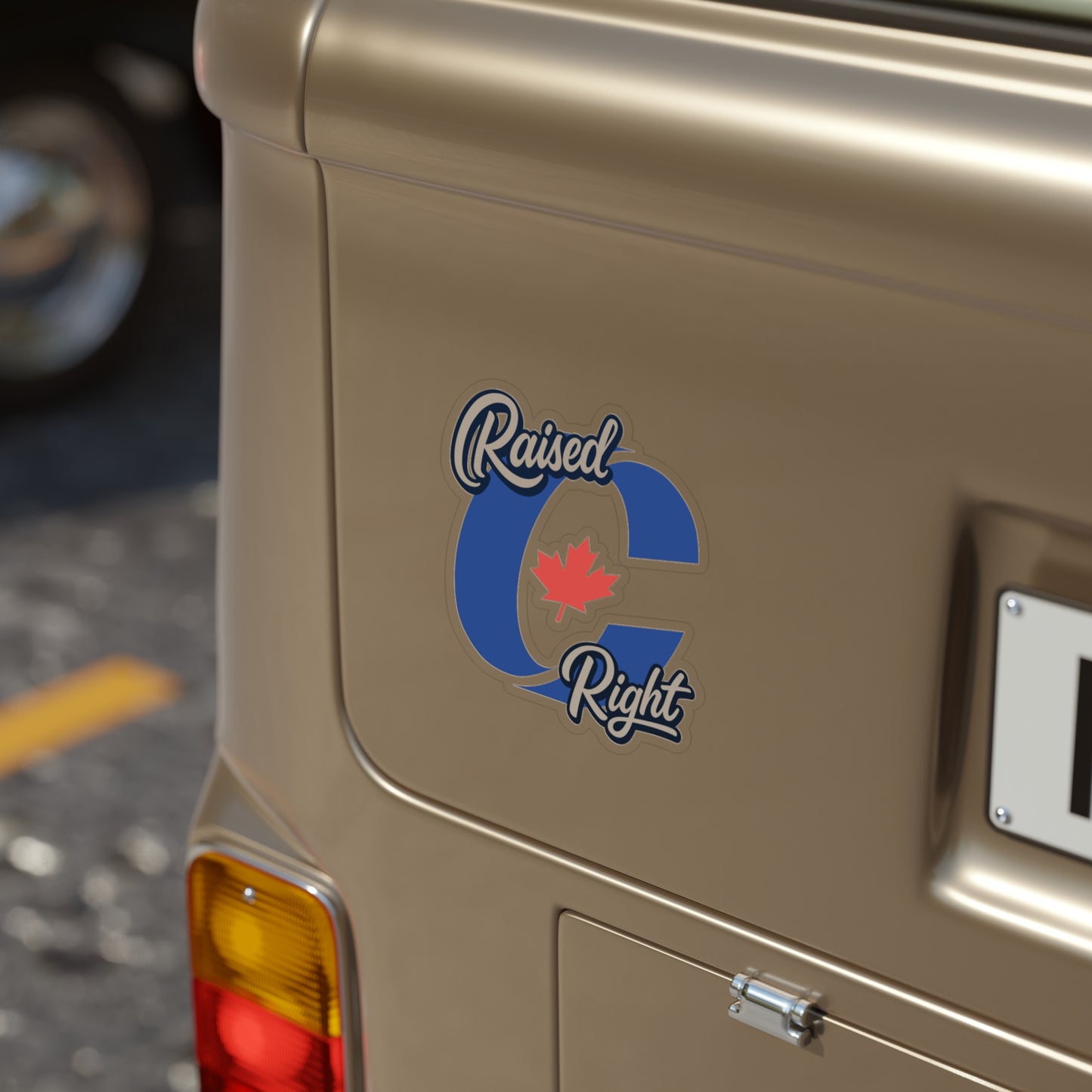 "Raised Right" Transparent Outdoor Sticker