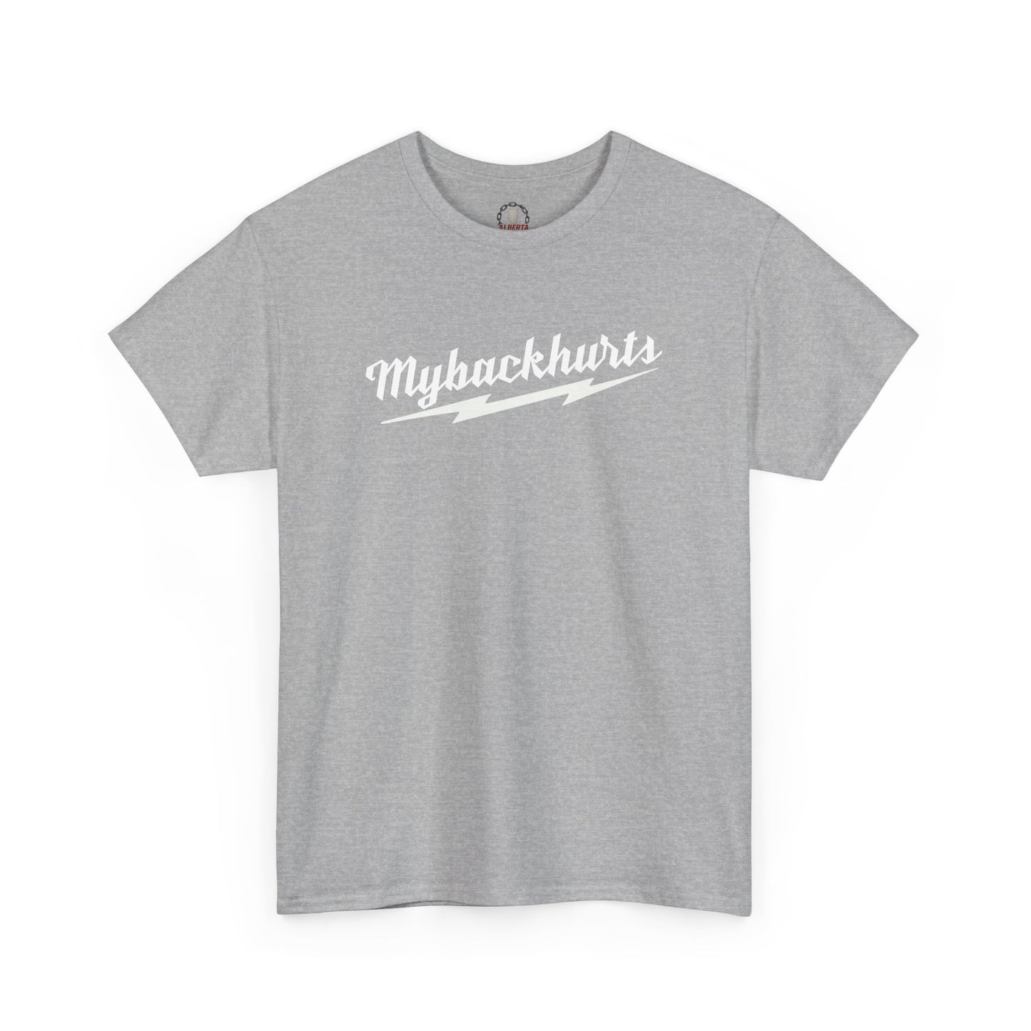 "Mybackhurts" T-Shirt, White Logo