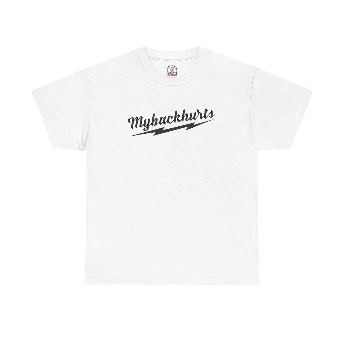 "Mybackhurts" T-Shirt, Black Logo