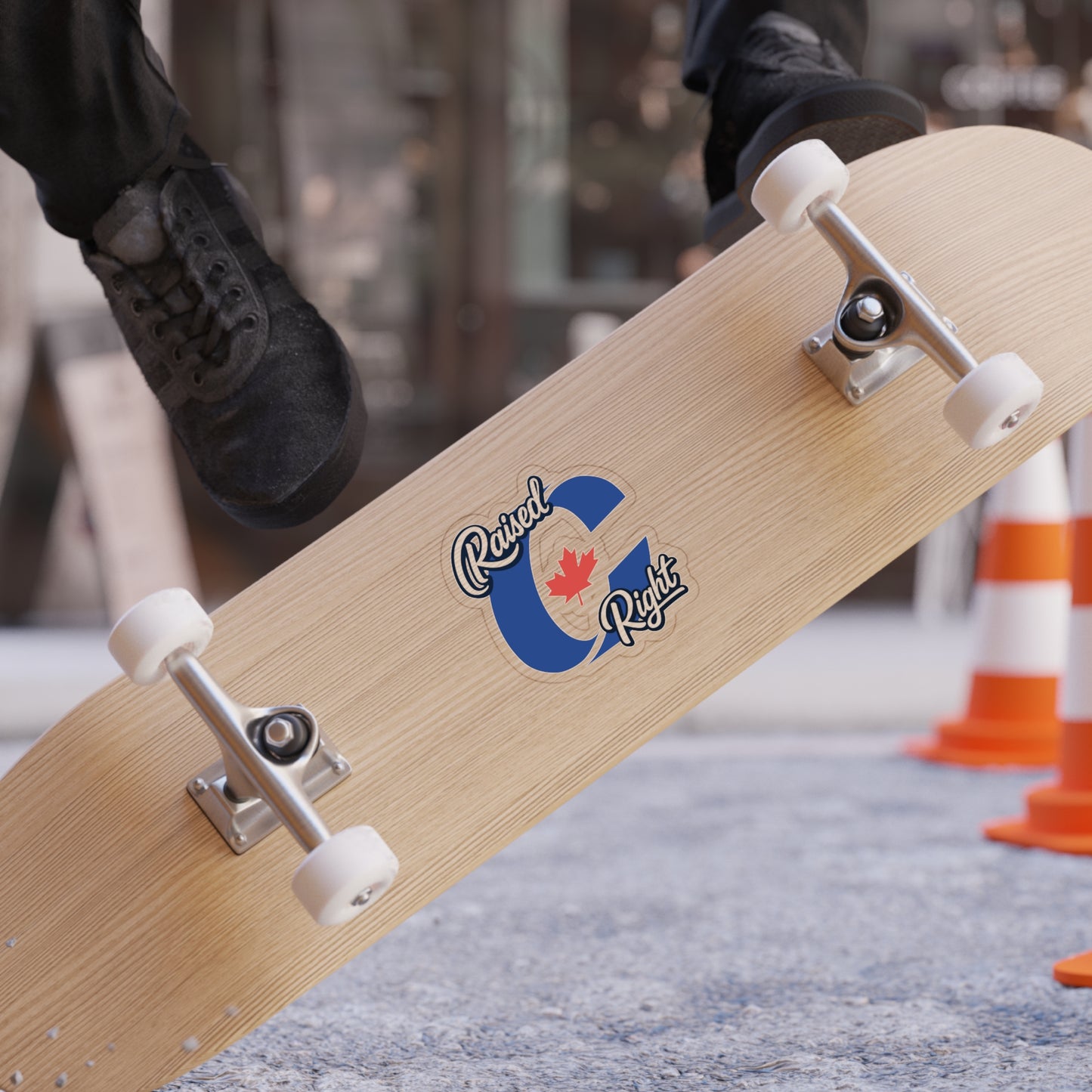 "Raised Right" Transparent Outdoor Sticker