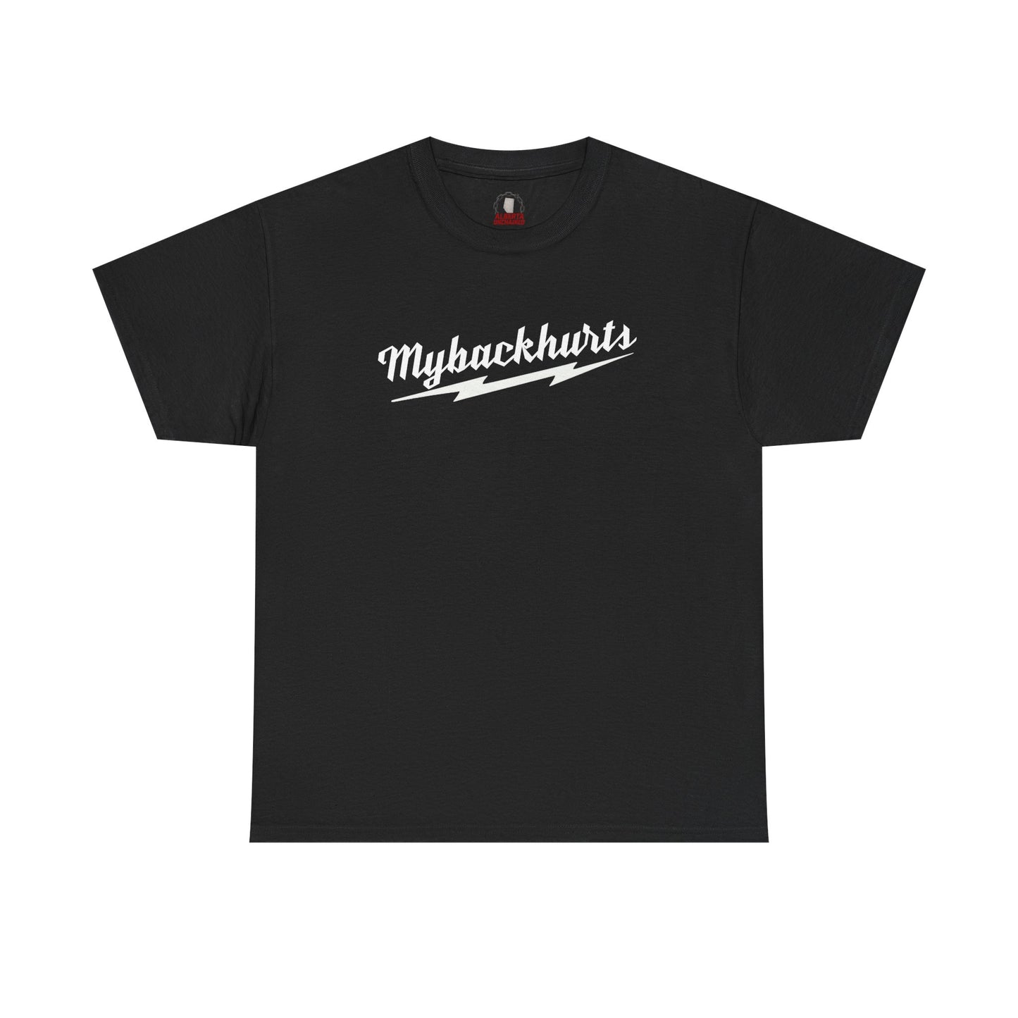 "Mybackhurts" T-Shirt, White Logo