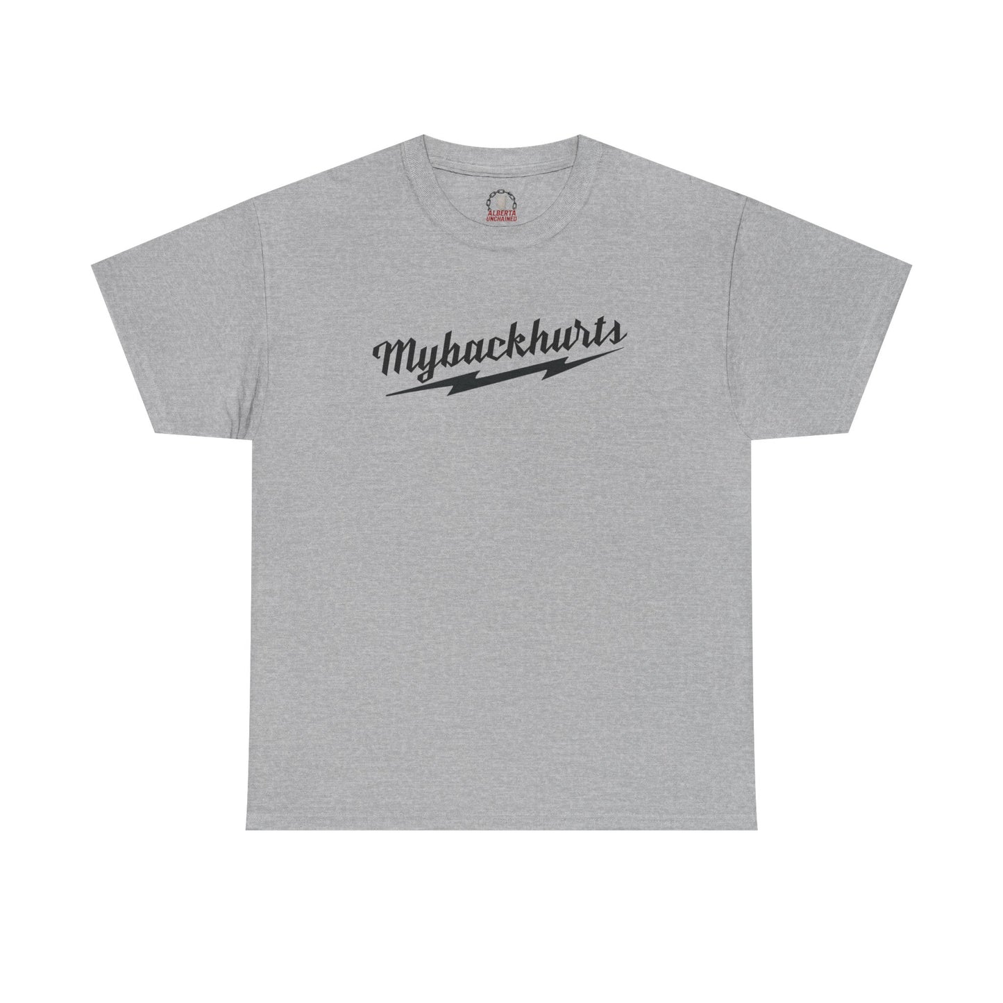 "Mybackhurts" T-Shirt, Black Logo