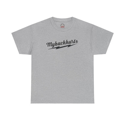 "Mybackhurts" T-Shirt, Black Logo